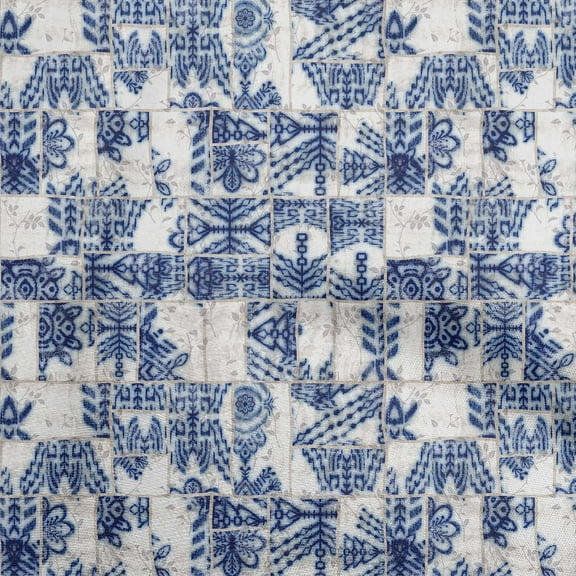 oneOone Rayon Medium Blue Fabric Asian Tie & Dye Sewing Fabric By The Yard Printed Diy Clothing Sewing Supplies 56 Inch Wide