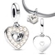 thumbnail image 2 of Día De La Madre 925 Plata Perlado Corazón Blanco Mamá Doble Colgante Charm Fit Pandoraers Charms 925 Original Pulsera Para Las Mujeres Regalo, 2 of 4