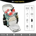 thumbnail image 4 of 36 Can Capacity Insulated Backpack Cooler Lunch Bag for Picnics, Camping Light Teal Argyle, 4 of 7