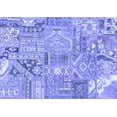 thumbnail image 1 of Ahgly Company Machine Washable Indoor Rectangle Patchwork Blue Transitional Area Rugs, 8' x 10', 1 of 4