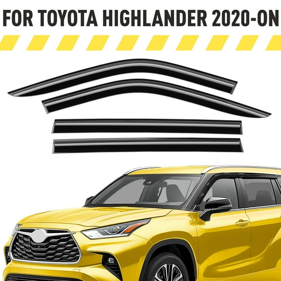 AEROGUYS Tape-On Window Deflectors Extra Durable Window Visors Rain Guards Fit for Toyota Highlander 2020-2026, Sun Visors, Wind Vent Visors, Car Accessories - 4 pcs. AG0740