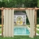 thumbnail image 1 of Cortinas para exteriores, jardín, patio, cenador, cortinas opacas, resistentes al viento, protección UV y antimoho, cortinas con aislamiento térmico con ojales, ancho 120 cm x alto 150, 1 of 1