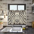 thumbnail image 4 of Yayeee Kitchen Curtains Light Filtering 27"x36" Rod Pocket Short Cafe Window Panel, Black Lines, 4 of 7