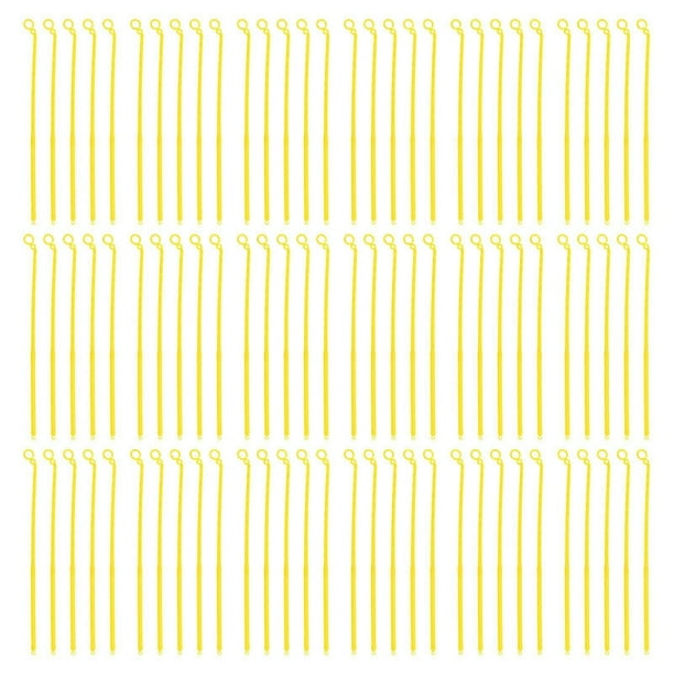 Yellow LED Paper Lantern Sticks for DIY Use Plastic Material Perfect for Kids Birthday Party 100 Pcs