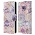 thumbnail image 1 of Micklyn Le Feuvre Marble Patterns Rose Quartz And Amethyst Stone And Hexagon Tile Leather Book Wallet Case Cover Compatible with Samsung Galaxy S9, 1 of 6