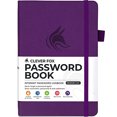 thumbnail image 1 of Libro contraseñas Clever Fox, pestañas. Organizador internet, pestañas alfabéticas. Cuaderno mediano, registro contraseñas y logins (morado), 1 of 3