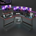 thumbnail image 4 of Devoko L Shaped Gaming Desk Computer Desk 51â€ Office Corner Desk with Monitor Stand Home Gaming Writing Study Table Workstation (Carbon Fibre Black), 4 of 4