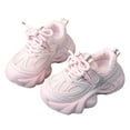 thumbnail image 3 of CAICJ98 Baby Girl Sneakers Mesh Breathable Lace Up Soft Sports Shoes Lightweight Running Sneakers for Girls Pink (Toddler/Little Kid),7.5, 3 of 7