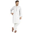 thumbnail image 5 of Atasi Indian Mens 2 Piece Kurta Pajama Set Henley NeckÂ&nbsp;Casual Long Kurta, 5 of 7