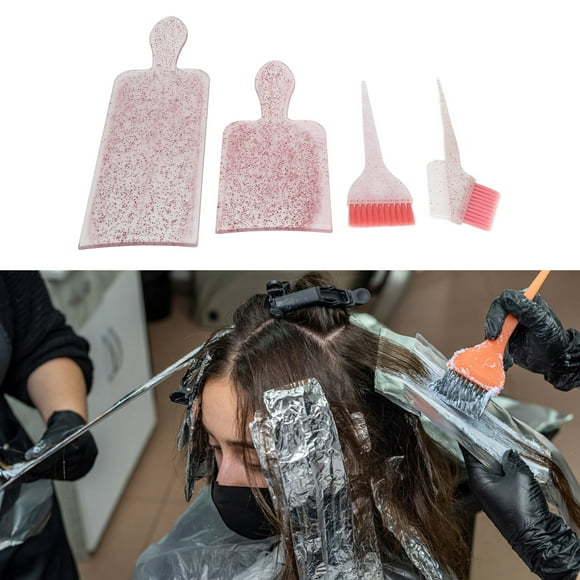 4pcs Hair Dyeing Board Kit Hair Coloring Board Kit, Hair Coloring Board Kit Highlighting Tinting Bleaching Hair Dyeing Brush Board Kit for Beauty Salon