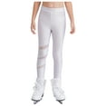 thumbnail image 3 of Aislor Kids Girls Figure Ice Skating Tights Shiny Rhinestones Leggings Yoga Dance Pants White 14, 3 of 7