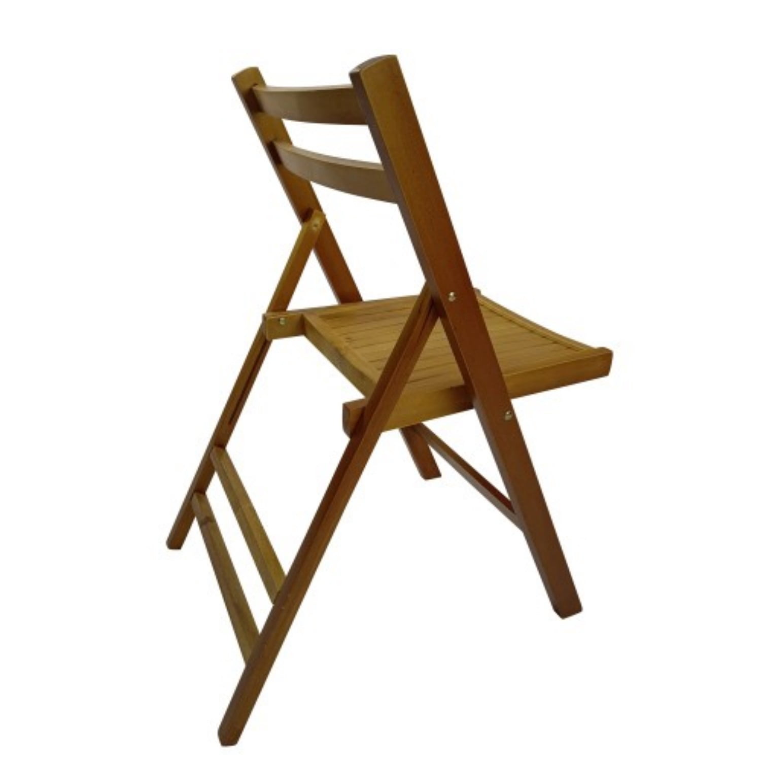 Folding Chairs Set of 4, Solid Wood Folding Chairs with Slatted Seat, Portable Event Chairs for Dining Room, Kitchen, Wedding & Party, Teak