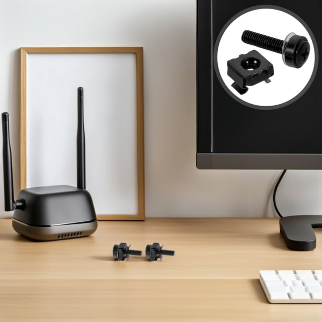 WHAMVOX 50Ud Tornillos Y Tuercas En Negro Para Montaje En Rack Con Ajuste Seguro Para Gabinetes De Red