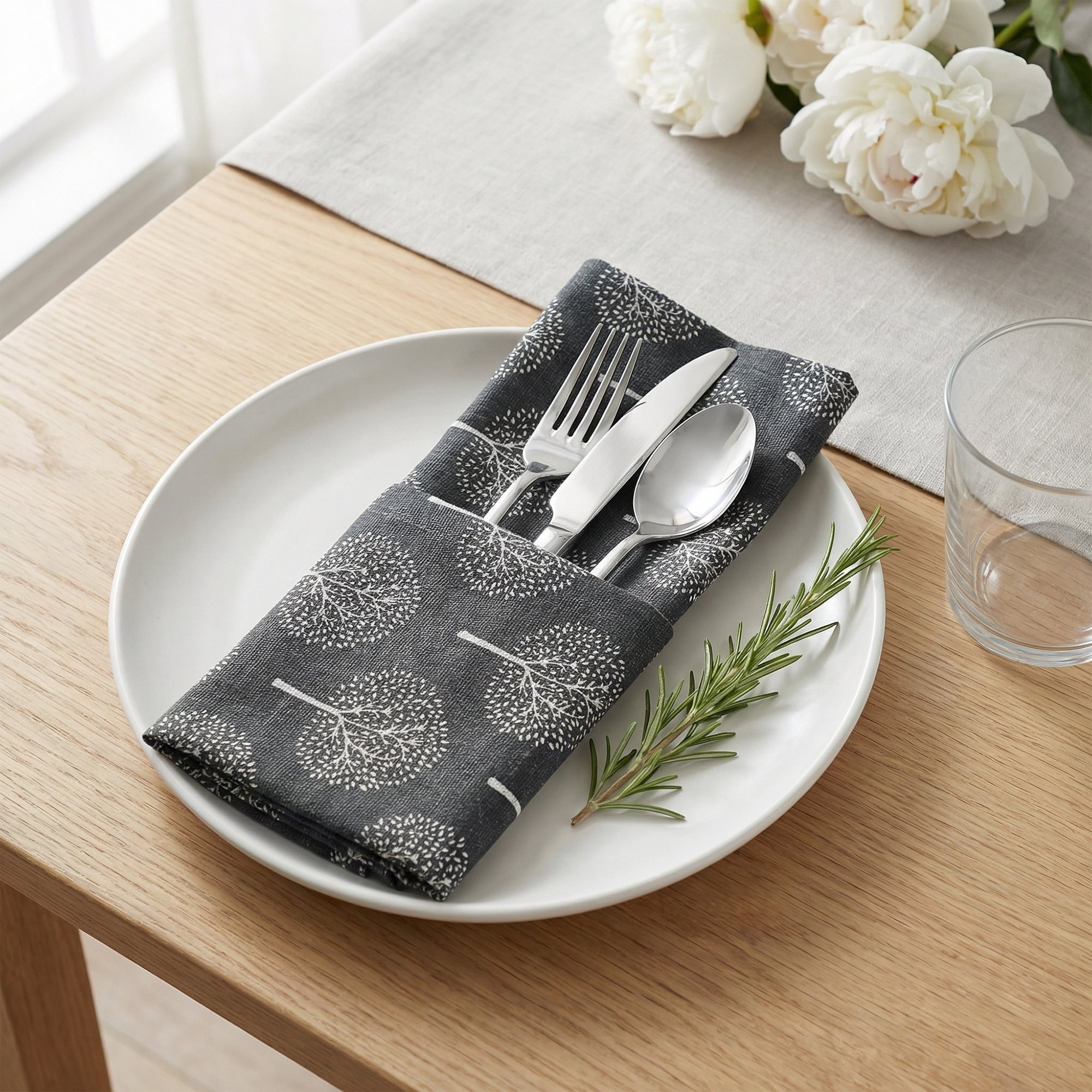 Unique Bargains 6Pcs Washable Restaurant Cloth Napkins Blue 16x12inch