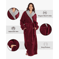 thumbnail image 7 of Robes for Women, LOFIR Full-Length Womens Robes, Soft Fleece V-Neck Bathrobes, Plush Long Bath Robe with Side Pocket, Winter Warm Pajamas Gift for Women(M,Wine Red), 7 of 7
