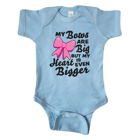 

Inktastic My Bows are Big But My Heart is Even Bigger Gift Baby Boy or Baby Girl Bodysuit