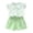 Green, variant on IFNWSV Girls Summer Outfits 2 Piece Floral Print Short Sleeve Casual Pan Collar Top and Bow Shorts Set Pink 3-4 Years