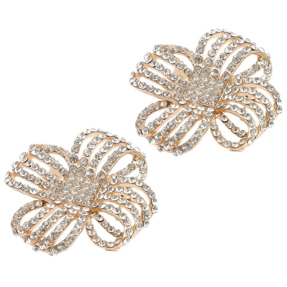 FRCOLOR  Flower Ornaments Shoe Button Adornments Decorations Women's Pumps Sandals Woman Silver