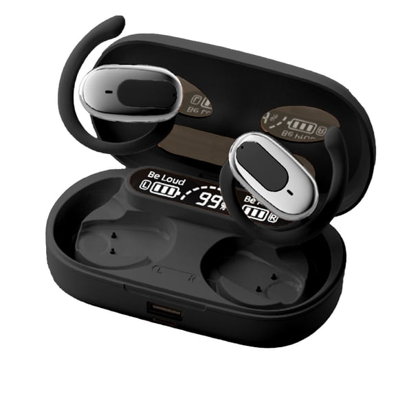 HBBKVI Wireless Earbuds, Hanging Ear Type Large Capacity Built-in Battery Low Latency True Wireless Multi Model Suitable for Type-C Fast Charging Sports Openear 5.4 Bluetooth Headphones