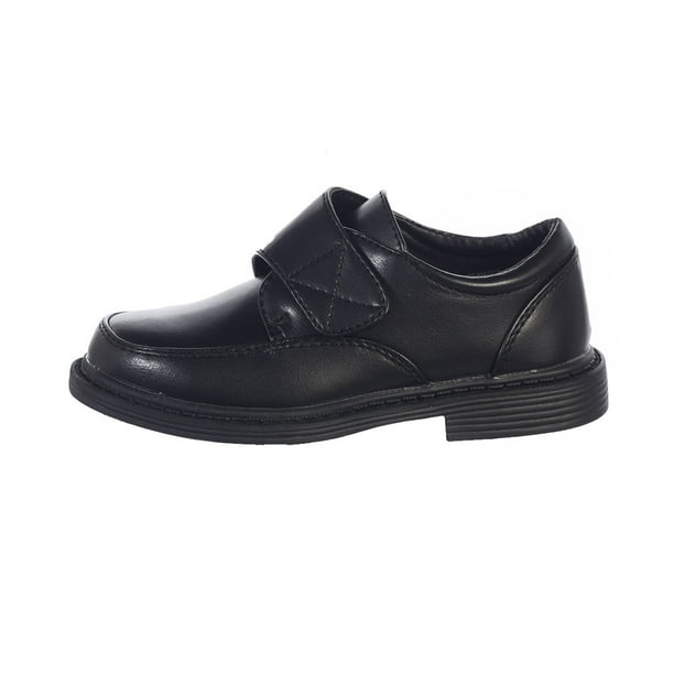 Sophias Style Little Boys Black Velcro Matte Special