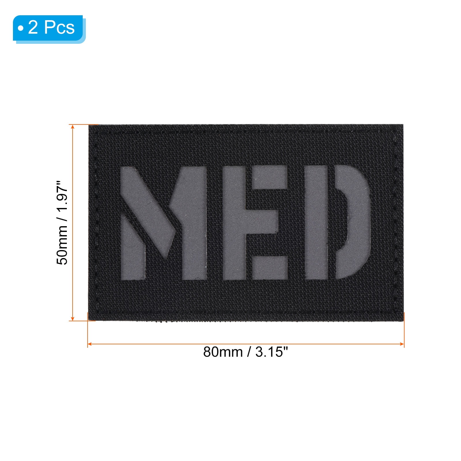 2 Patches Réfléchissants MED EMS EMT 2x3 Pouces - Fixation