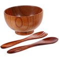 thumbnail image 1 of Cuencos de madera hondos para mezclar ensaladas, cuencos grandes para servir pan y frutas para la cocina, 1 of 6