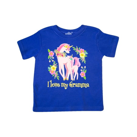 

Inktastic I Love My Gramma Unicorn with Pink and Yellow Flowers Gift Toddler Boy or Toddler Girl T-Shirt