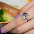thumbnail image 4 of K-KED Gorgeous 925 Silver Filled Ring Women Zircon Wedding Engagement Ring Sz 6-10-9, 4 of 6