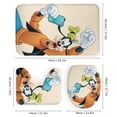 thumbnail image 3 of Juego de 4 cortinas de ducha Goofy con alfombrillas antideslizantes, tapa de inodoro y alfombrilla de baño, cortina de ducha impermeable con decoración de dibujos animados para baño con 12 ganchos,, 3 of 8