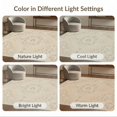 thumbnail image 7 of ODIKA 9'x12' Washable Area Rug Cream Retro Beige Center Emblematic Border Faded Motif Entryway for Master Suite, California King, Under Bed, Non-Shedding, Easy Care, 7 of 7