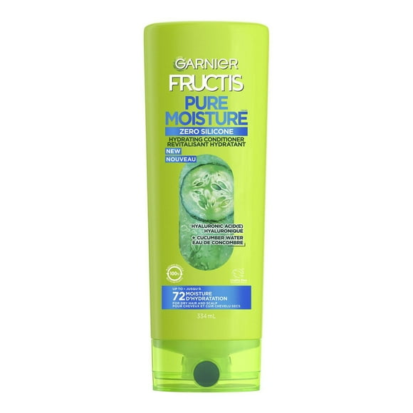 Garnier Fructis Pure Moisture Hydrating Conditioner For Dry Hair and Dry Scalp, Up to 72H of Moisture, with Hyaluronic Acid & Cucumber Water