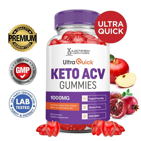 Ultra Quick Keto ACV Gummies 1000MG Dietary Supplement 60 Gummys
