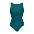 thumbnail image 4 of Pounoo Womens High Neck One Piece Swimsuits Slim Fit Shirred Waist Tummy Control Beach Swimwear Bathing Suits Gift, 4 of 8