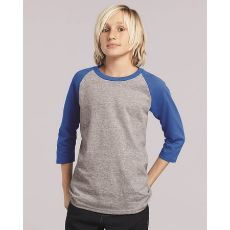 - Gildan - Youth Heavy Cotton Contrast Raglan Tee
