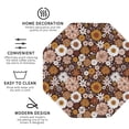 thumbnail image 3 of Honeii Sunflowers print Leather Coaster Set of 4, ideal for safeguarding your furniture from drinks spills and effortless cleanup-Octagon, 3 of 6