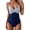 Blue Stripes, variant on Women'S One-Piece Swimsuits Tummy Control Front Bathing Suits Tie Back V Neck Swimwear Blue XXL