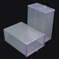 thumbnail image 6 of 2-Pack Clear Foldable Plastic Drawer Shoe Storage Case Stackable Box Organizer, 6 of 8