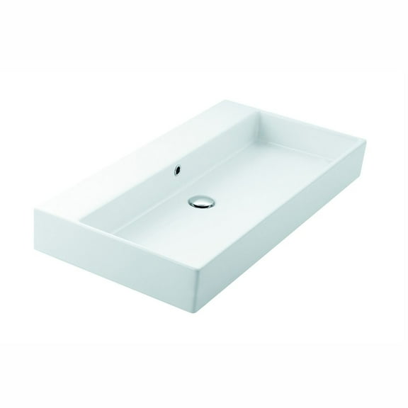 Unlimited 90.00 Wall Mount/Vessel Bathroom Sink in Ceramic White without Faucet Hole