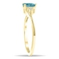 thumbnail image 3 of SZUL Women's Pear Shaped Aquamarine and Diamond Tierra Ring in 10K Yellow Gold, 3 of 5