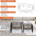 thumbnail image 7 of 32 Inch Undermount Double Bowl 60/40 Kitchen Sink 18 Gauge Stainless Steel Curved Design Brushed Nickel Sink 32" x 20" x 9", 7 of 7