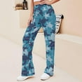 thumbnail image 2 of Top-kevin Blue White Turtle Pattern Yoga Pants Women Wide Leg Pants Casual High Waisted Straight Lace Up Lounge Sweatpants, 2 of 14