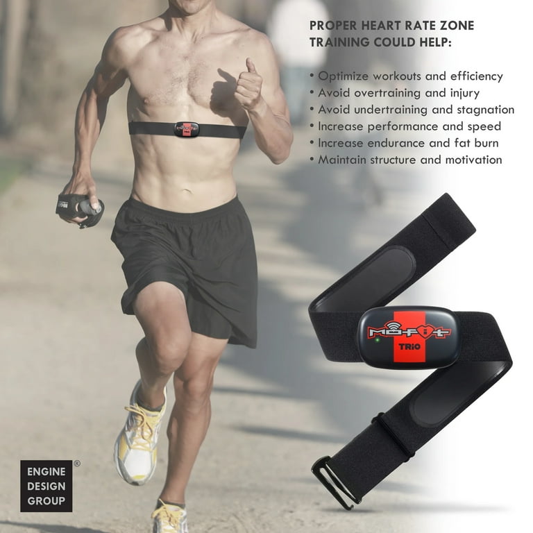 Mo Fit Trio Heart Rate Monitor Chest Strap HRM for Apple Android Peloton Garmin Strava Zwift ANT 5.3 kHz Gym Equipment and Bluetooth 4.0 Walmart