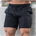 thumbnail image 4 of Men Solid Breathable Fitness Sports Shorts Quick-drying Running Ttraining Pants Five-point Pants, 4 of 7