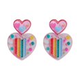 thumbnail image 1 of Hollow Candy Color Arco Iris Acrílico Pendientes Europea y Labios Pendientes de fresa Pendientes, 1 of 2