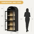 thumbnail image 2 of NEILA Arched Bookshelf with Doors - Glass Doors - 15.83 inches deep by 71.4 inches tall rustic ambiance premium wood display cabinet for living room, kitchen and office,Glass Door_Black, 2 of 8
