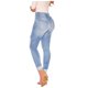 thumbnail image 4 of Pantalones Jean Gibobby para Mujer Juniors Altos Desgastados Lift Ajustados con Cintura Rasgada Azul S, 4 of 5