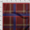 thumbnail image 2 of oneOone Cotton Silk Wine Red Fabric Madras Check Quilting Supplies Print Sewing Fabric By The Yard 42 Inch Wide, 2 of 4