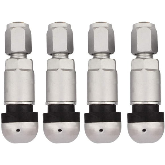 TOMALL Bolt-in Tire Valve Stem Caps Explosion Proof Inner Tubeless TPMS Valve Stem Silver Aluminum