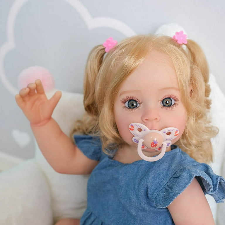 22 Inch Full Body Silicone Reborn deals Baby Lifelike Reborn Baby Girl Doll Soft Silic