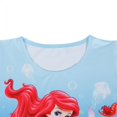 thumbnail image 2 of Niñas sirena princesa vestido bebé niño verano dibujos animados casual manga corta, azul, tamaño: 120 cm Feliz Sencillez, 2 of 5